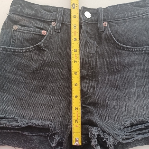 Zara 100% Cotton Button Fly High-Rise Sz 4 Denim Cut-Off Shorts - Picture 10 of 14